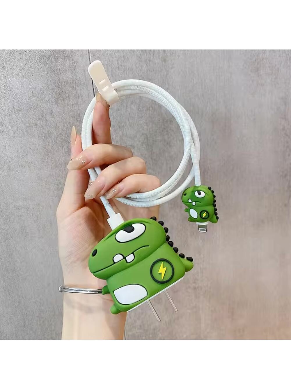 Green Dinosaur iPhone Charger Cable Protector P52